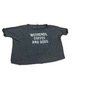 Sadie & Sage dark charcoal gray cropped shirt sz M